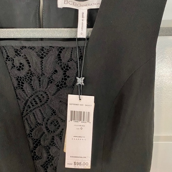 BCBG Black Lace Detailed Cutout Romper - Picture 5 of 8